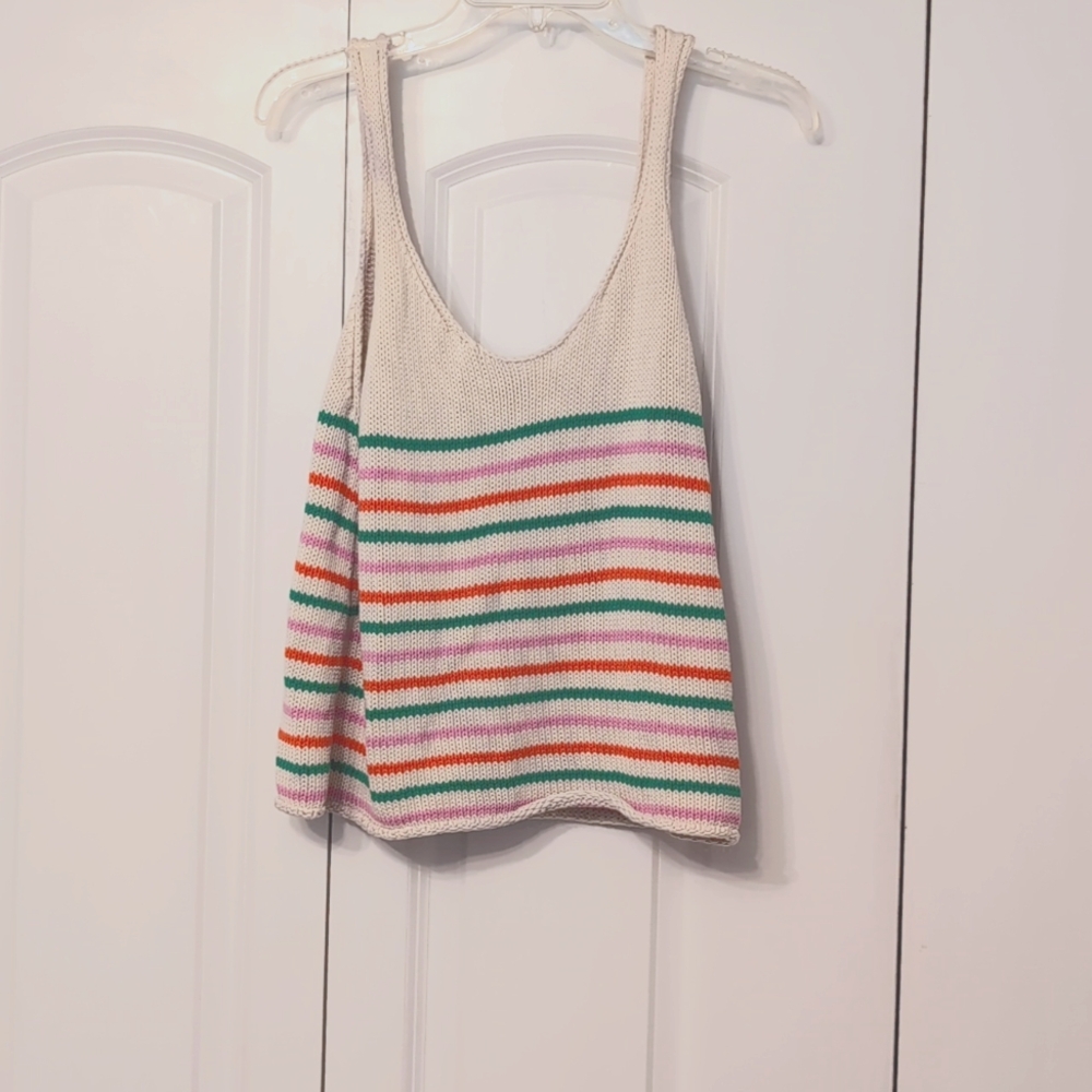 Zara Rainbow Crochet Tank
